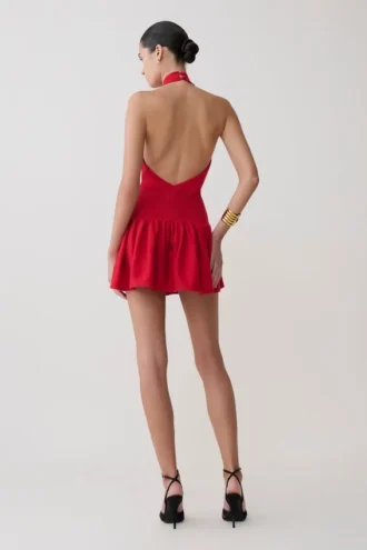 Rory Halter Mini Knit Klänning – Red