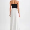 Ruby Strapless Slinky Maxi Klänning – Svart/Vit Ruby Strapless Slinky Maxi Klänning – Svart/Vit