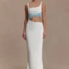 Ruvic Knit Maxi Beaded Klänning – Vit Ruvic Knit Maxi Beaded Klänning – Vit