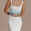 Ruvic Knit Maxi Beaded Klänning – Vit Ruvic Knit Maxi Beaded Klänning – Vit