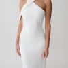 Sable Crossover Crepe Midi Klänning – Vit Sable Crossover Crepe Midi Klänning – Vit
