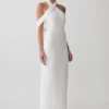 Sable Crossover Crepe Midi Klänning – Vit Sable Crossover Crepe Midi Klänning – Vit