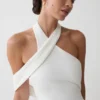 Sable Crossover Crepe Midi Klänning – Vit Sable Crossover Crepe Midi Klänning – Vit
