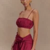 Scottie-bandeau i rynkat linne – vinröd Scottie-bandeau i rynkat linne – vinröd