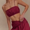 Scottie-bandeau i rynkat linne – vinröd Scottie-bandeau i rynkat linne – vinröd