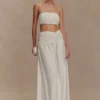 Scottie Shirred Linen Bandeau – Oat Marle Scottie Shirred Linen Bandeau – Oat Marle
