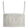 Scottie Shirred Linen Bandeau – Oat Marle Scottie Shirred Linen Bandeau – Oat Marle
