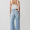 Sebastian raka Denim jeans med slitna kanter – tvättade ljusblå Sebastian raka Denim jeans med slitna kanter – tvättade ljusblå