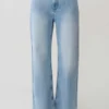 Sebastian raka Denim jeans med slitna kanter – tvättade ljusblå Sebastian raka Denim jeans med slitna kanter – tvättade ljusblå