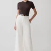 Shae-Denim-jeans med vida ben – Vit Shae-Denim-jeans med vida ben – Vit