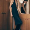 Shauna Denim Halter Midi Klänning – Indigo Blue Shauna Denim Halter Midi Klänning – Indigo Blue