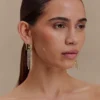 Shea Crystal Fringe Drop Earrings – Guld Shea Crystal Fringe Drop Earrings – Guld