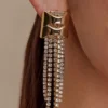 Shea Crystal Fringe Drop Earrings – Guld Shea Crystal Fringe Drop Earrings – Guld