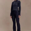 Cierra Cinched Jacket Top – tvättad indigoblå