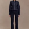 Cierra Cinched Jacket Top – tvättad indigoblå