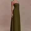 Sofie Pintuck linne maxiklänning – khaki Sofie Pintuck linne maxiklänning – khaki