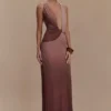 Stella draperad, figurnära maxiklänning – Mocha Ombre Stella draperad, figurnära maxiklänning – Mocha Ombre