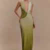 Stella draperad slinky maxiklänning – Ombre Vintage Olive Stella draperad slinky maxiklänning – Ombre Vintage Olive