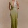 Stella draperad slinky maxiklänning – Ombre Vintage Olive Stella draperad slinky maxiklänning – Ombre Vintage Olive