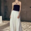 Suella Chiffon Denim Maxi Klänning – Indigo Blue