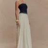 Suella Chiffon Denim Maxi Klänning – Indigo Blue