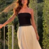 Suella Chiffon Denim Maxi Klänning – Indigo Blue