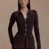 Suzie ribbad långärmad lång topp – choklad Suzie ribbad långärmad lång topp – choklad