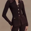 Suzie ribbad långärmad lång topp – choklad Suzie ribbad långärmad lång topp – choklad