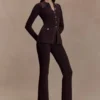 Suzie ribbad långärmad lång topp – choklad Suzie ribbad långärmad lång topp – choklad