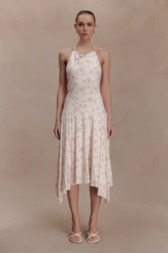 Sylvie Modal Hankie Midi-klänning – Blommigt ditsy-mönster