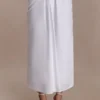 Talia draperad midikjol i linne – vit Talia draperad midikjol i linne – vit