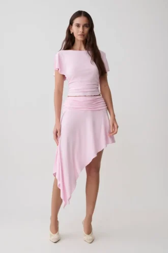 Talise Modal Hankie Midi-kjol – Balettrosa