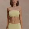 Tanyel stickad bandeau-top – Lemon