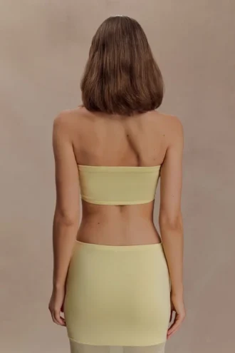 Tanyel stickad bandeau-top – Lemon