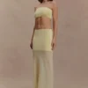 Tanyel stickad bandeau-top – Lemon