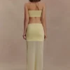 Tanyel stickad bandeau-top – Lemon