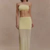 Tanyel stickad bandeau-top – Lemon