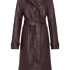 Tarah trenchcoat i imitationsläder – kakaobrun Tarah trenchcoat i imitationsläder – kakaobrun