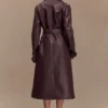 Tarah trenchcoat i imitationsläder – kakaobrun Tarah trenchcoat i imitationsläder – kakaobrun
