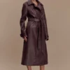 Tarah trenchcoat i imitationsläder – kakaobrun Tarah trenchcoat i imitationsläder – kakaobrun