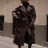 Tarah trenchcoat i imitationsläder – kakaobrun Tarah trenchcoat i imitationsläder – kakaobrun