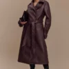 Tarah trenchcoat i imitationsläder – kakaobrun Tarah trenchcoat i imitationsläder – kakaobrun