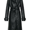 Tarah trenchcoat i konstläder – svart Tarah trenchcoat i konstläder – svart