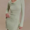 Terrymae minikjol i virkat – pastellgrön Terrymae minikjol i virkat – pastellgrön