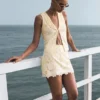 Tessa Broderie minikjol – citron Tessa Broderie minikjol – citron