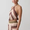 Thea halterneck-top i chiffong utan ärmar – Multi Stripe