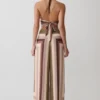 Thea halterneck-top i chiffong utan ärmar – Multi Stripe