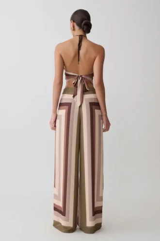 Rachel Chiffon Straight Leg Byxor – Multi Stripe