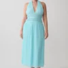 Thien Cowl Halter Midi-klänning – Blå Thien Cowl Halter Midi-klänning – Blå