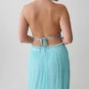 Thien Cowl Halter Midi-klänning – Blå Thien Cowl Halter Midi-klänning – Blå